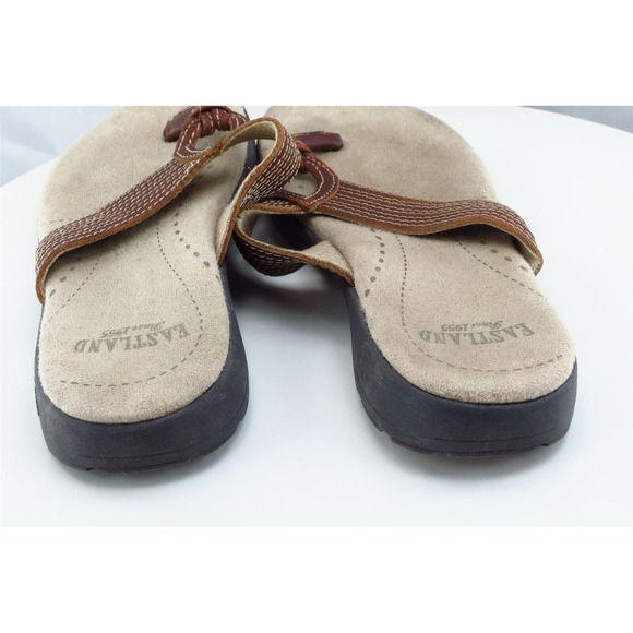 Eastland Sz 7 M Brown Flip Flop Leather Women Sandals Wander - Picture 5 of 7